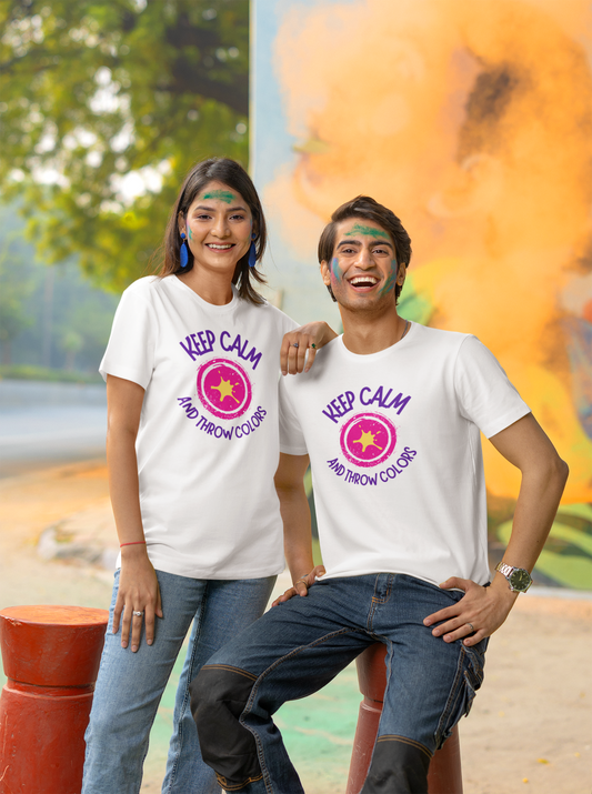 Keep Calm and Throw Colors - Holi Tee